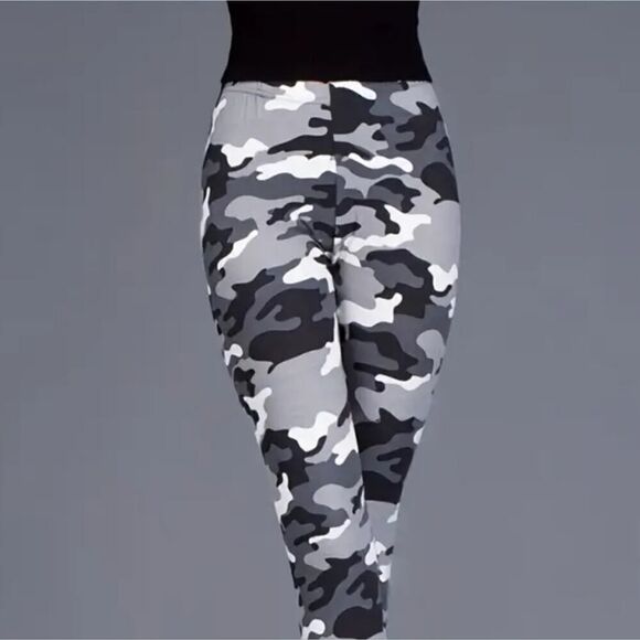 Leggings Camouflage Tracksuit High Waist Casual Leggings - Picture 3 of 9